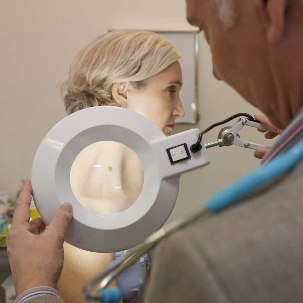 Middle age woman in Dermatology Consultation
